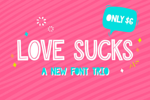 Love Sucks Font Trio: A Modern Typeface for Bold Brands