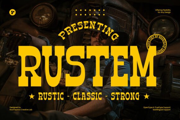 Rustem Font: A Bold Serif with Rugged Western Character
